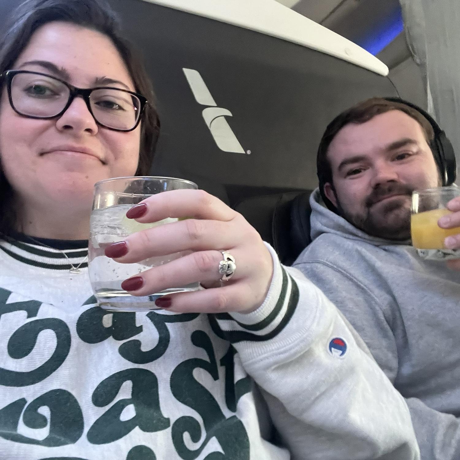 American Airlines logo - must be flying home for Christmas and staying hydrated, Art's directions.