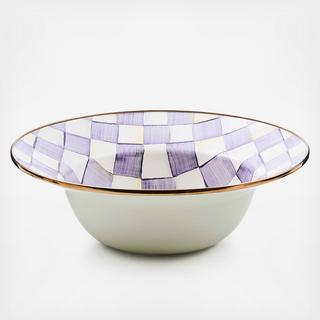 Violet Check Stainless Steel Serving Bowl