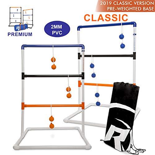 Rally and Roar Ladder Toss – Ladder Ball Toss Game – 3 OPTIONS TO CHOOSE FROM – UPDATED CLASSIC, CLASSIC, or PREMIUM – Game Set with 2 Targets, 6 Rubber Bolas, Zippered Carrying Case