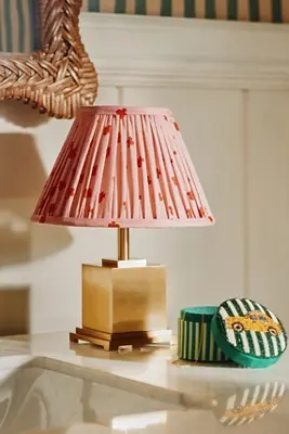 Pooky The Walter Cordless Rechargeable Metal Ruched Shade Table Lamp