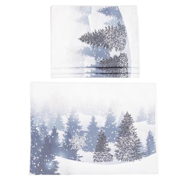 Manor Luxe Winter Wonderland Double Layer Christmas Placemats - Set of 4