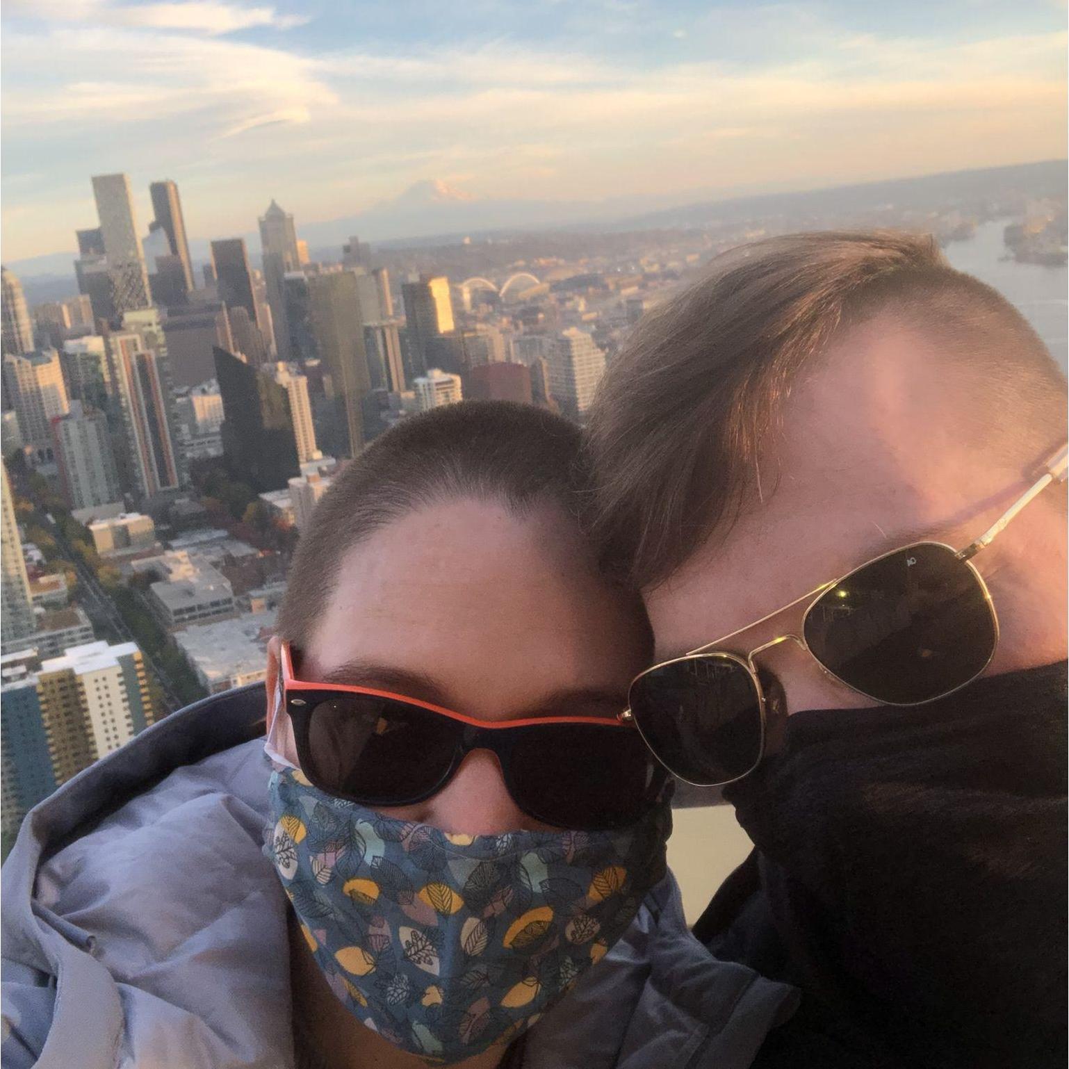 At the top of the Space Needle in fall of 2020...