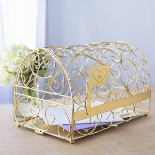 Personalized Gold Heart Reception Gift Card Holder Mailbox