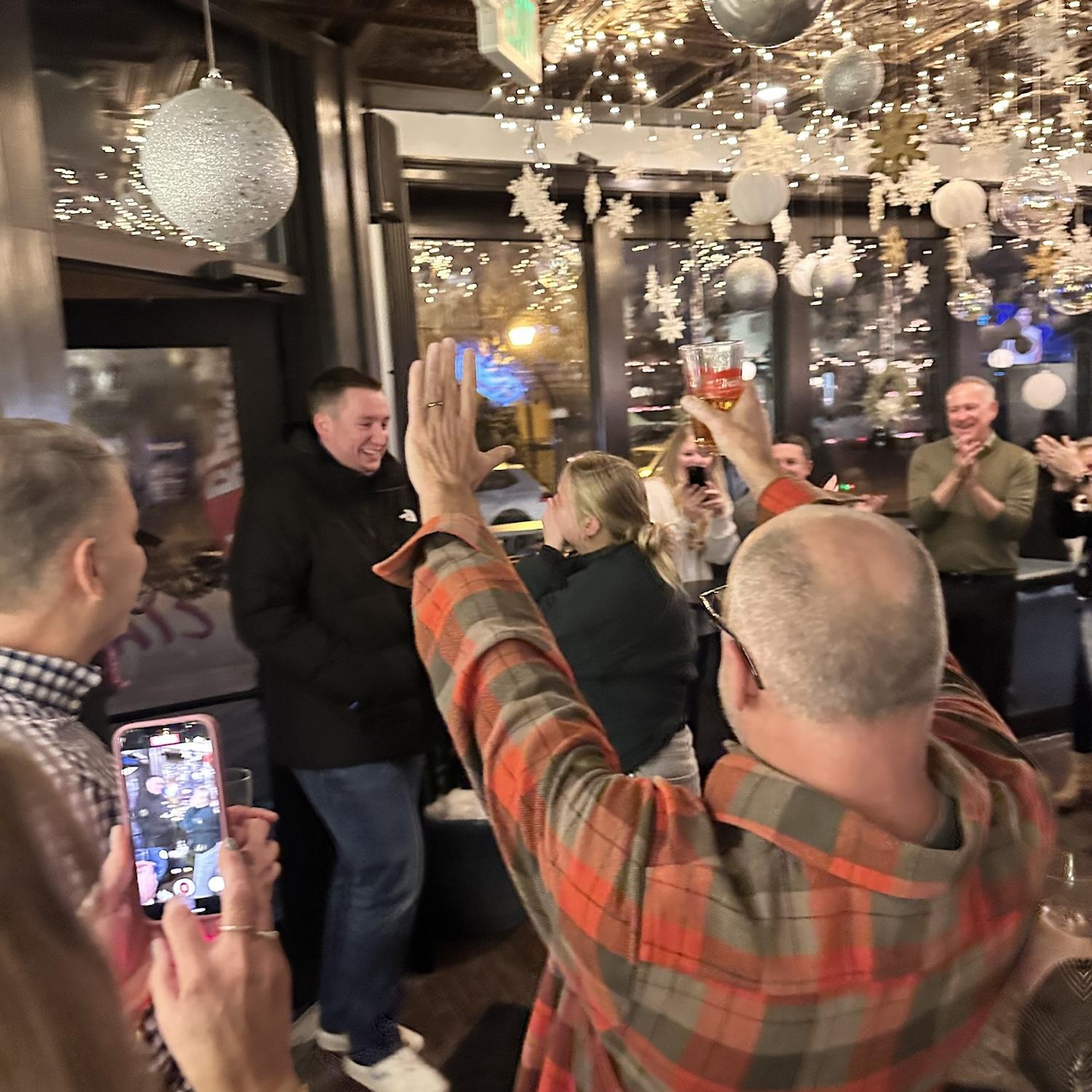 Our families at Ciao after the proposal