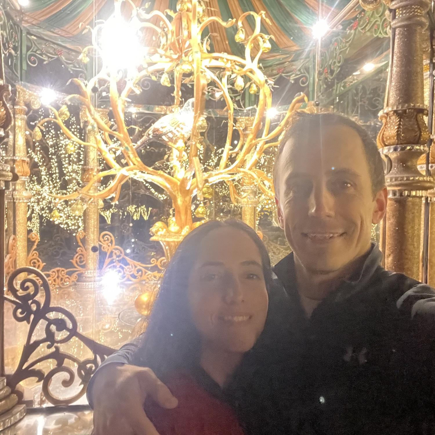 Our first photo together. See the '12 Days of Christmas' at the Dallas Arboretum.