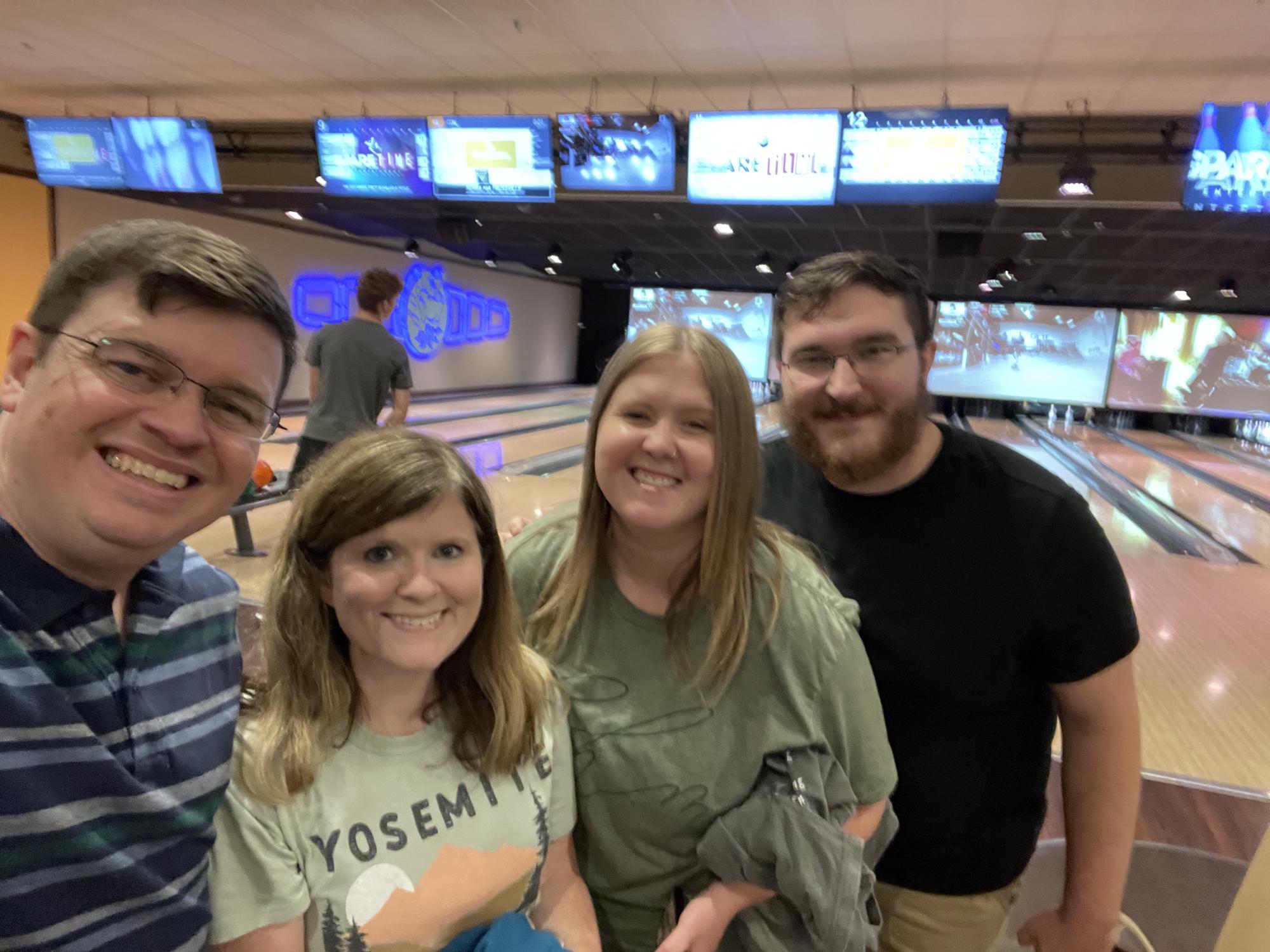 Bowling with Jonathan & Jennifer (Ashleigh's brother & sister-in-law)