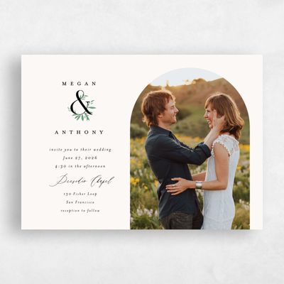 Beige Wedding Invitation - Jackson Arch