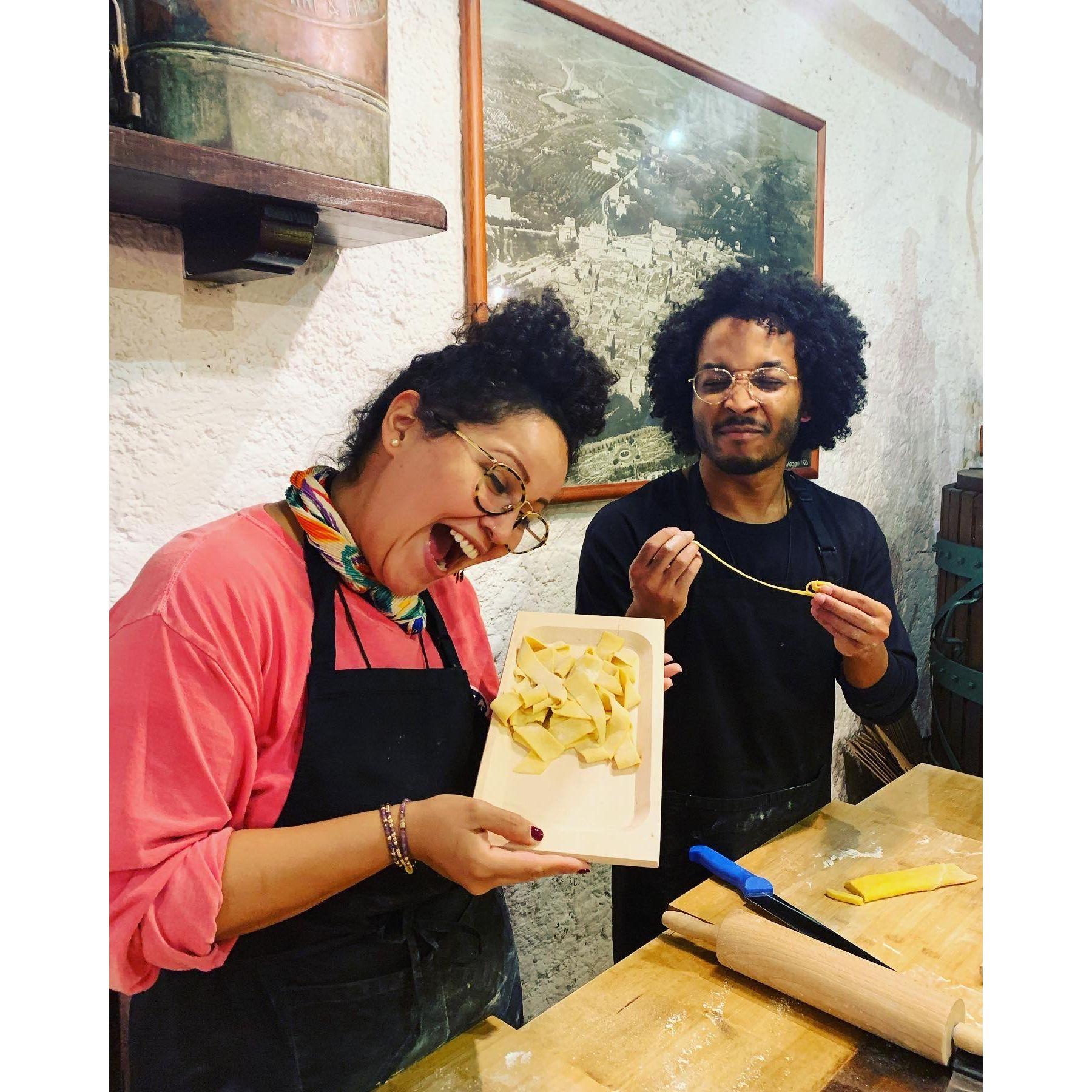 Learned to make pasta in Italy!