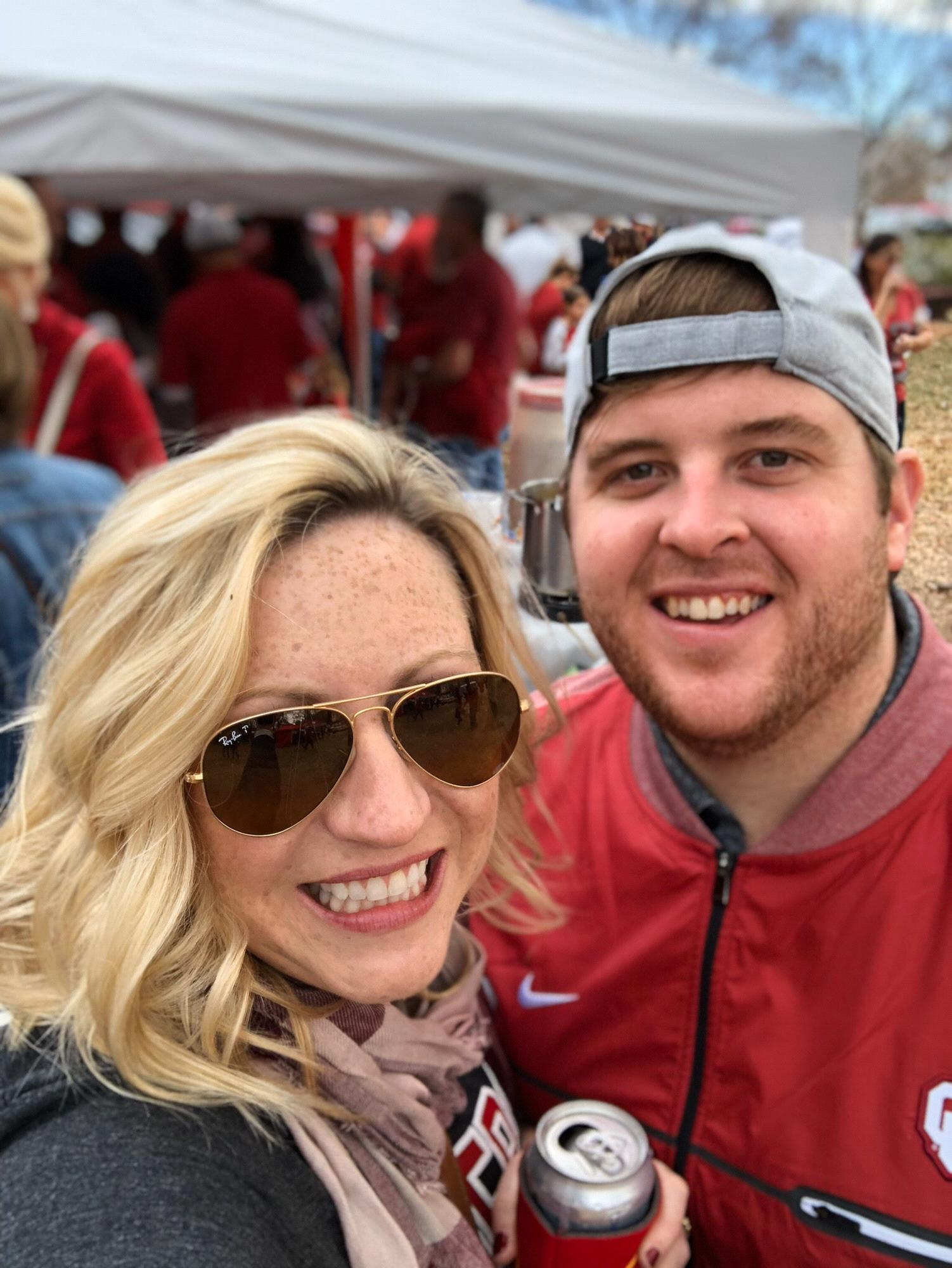 Nate showing Kaley what a football school is all about!