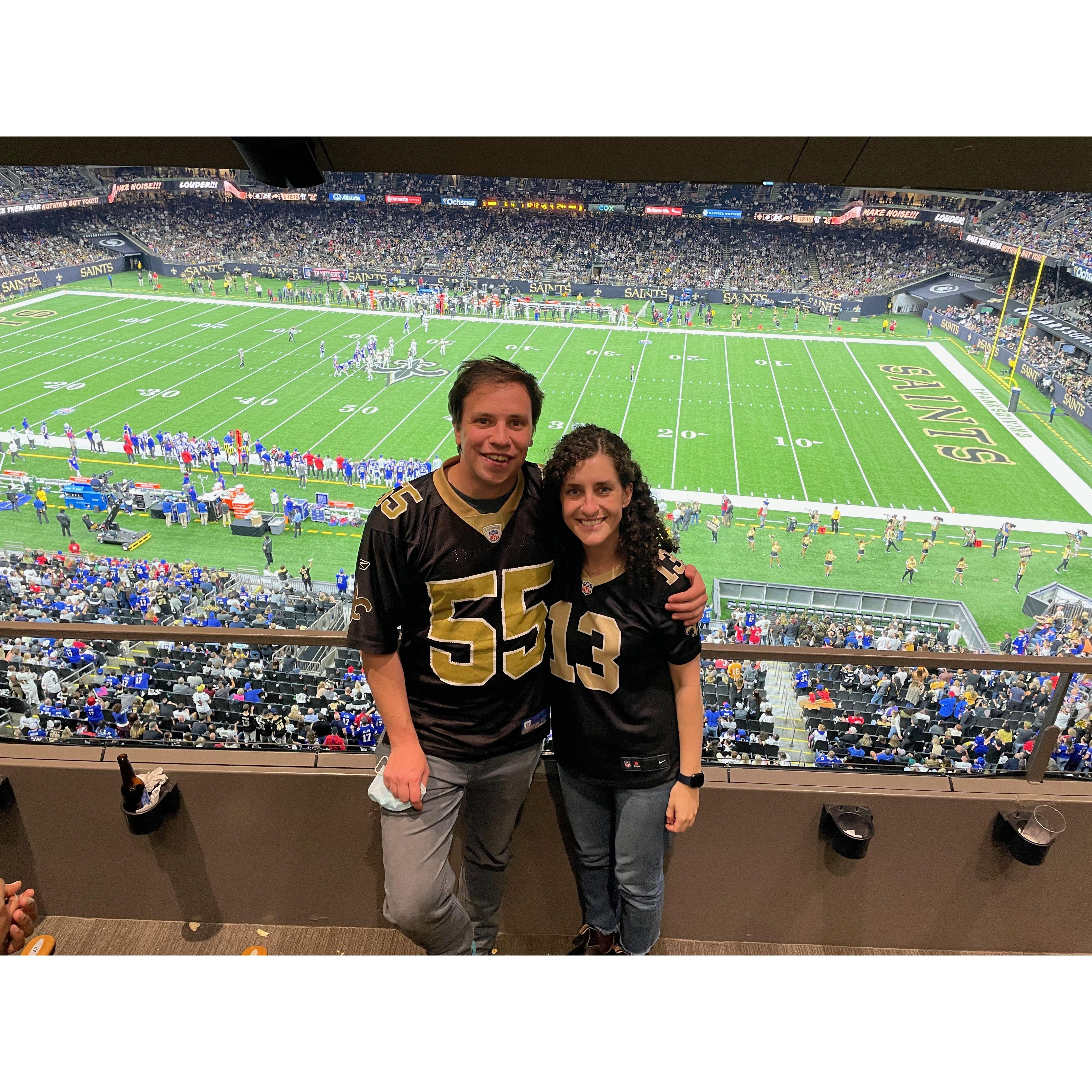 Sarah's first Saints game!