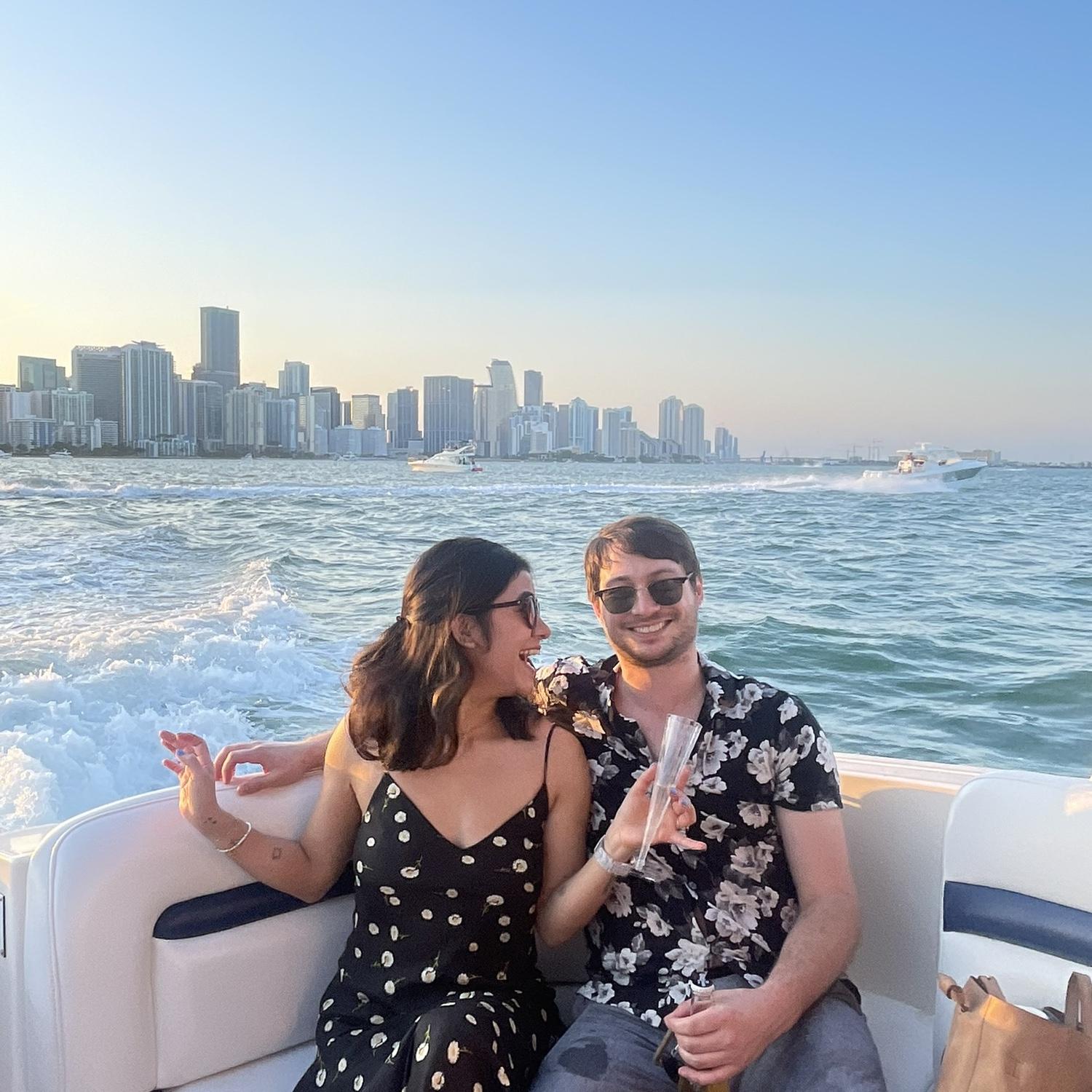enjoying miami boat life