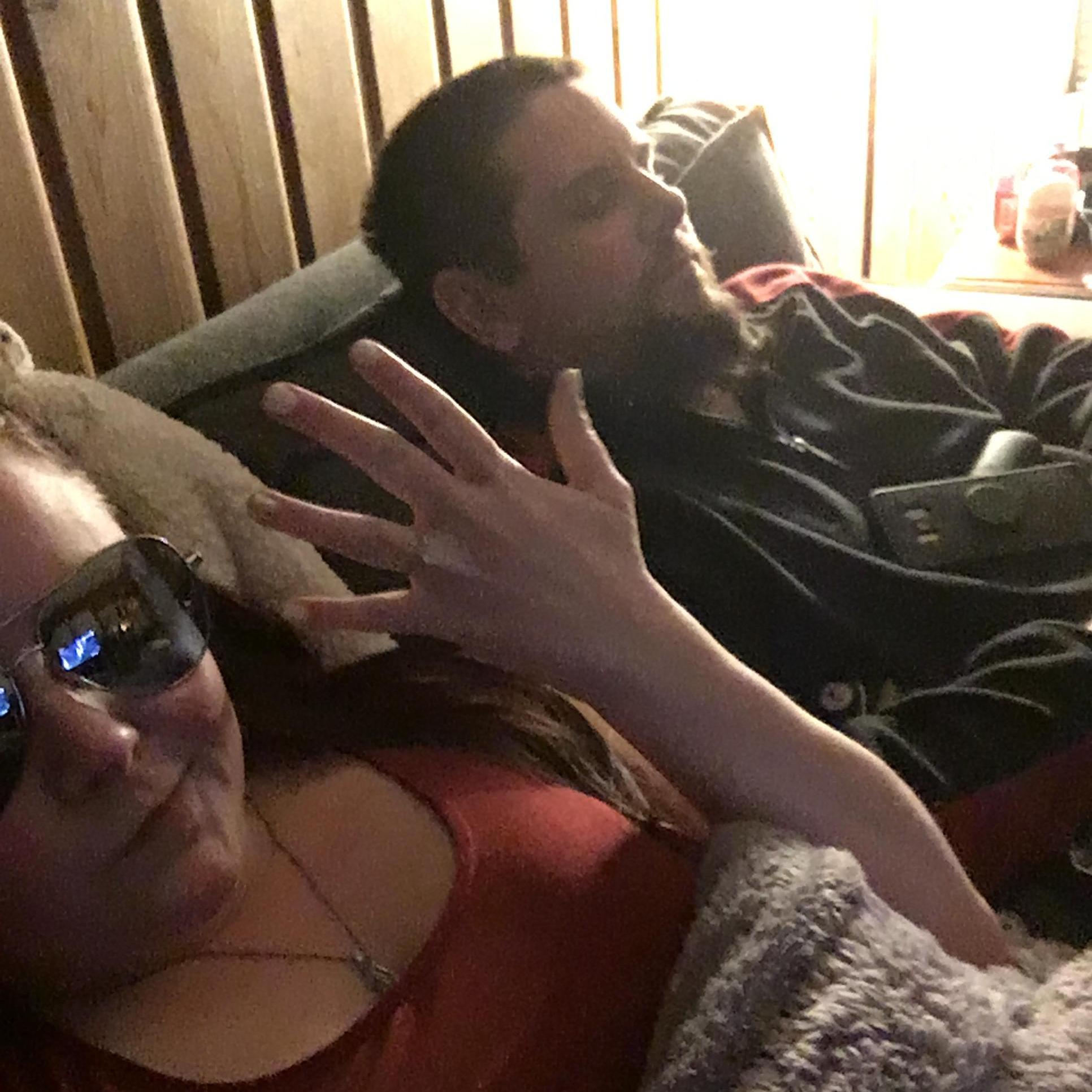 Right after Tom asked me to marry him, I wanted a picture. Tom did not want to take a picture. I took one anyway.