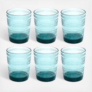 Beaded Acrylic Double Old Fashioned Glass, Set of 6