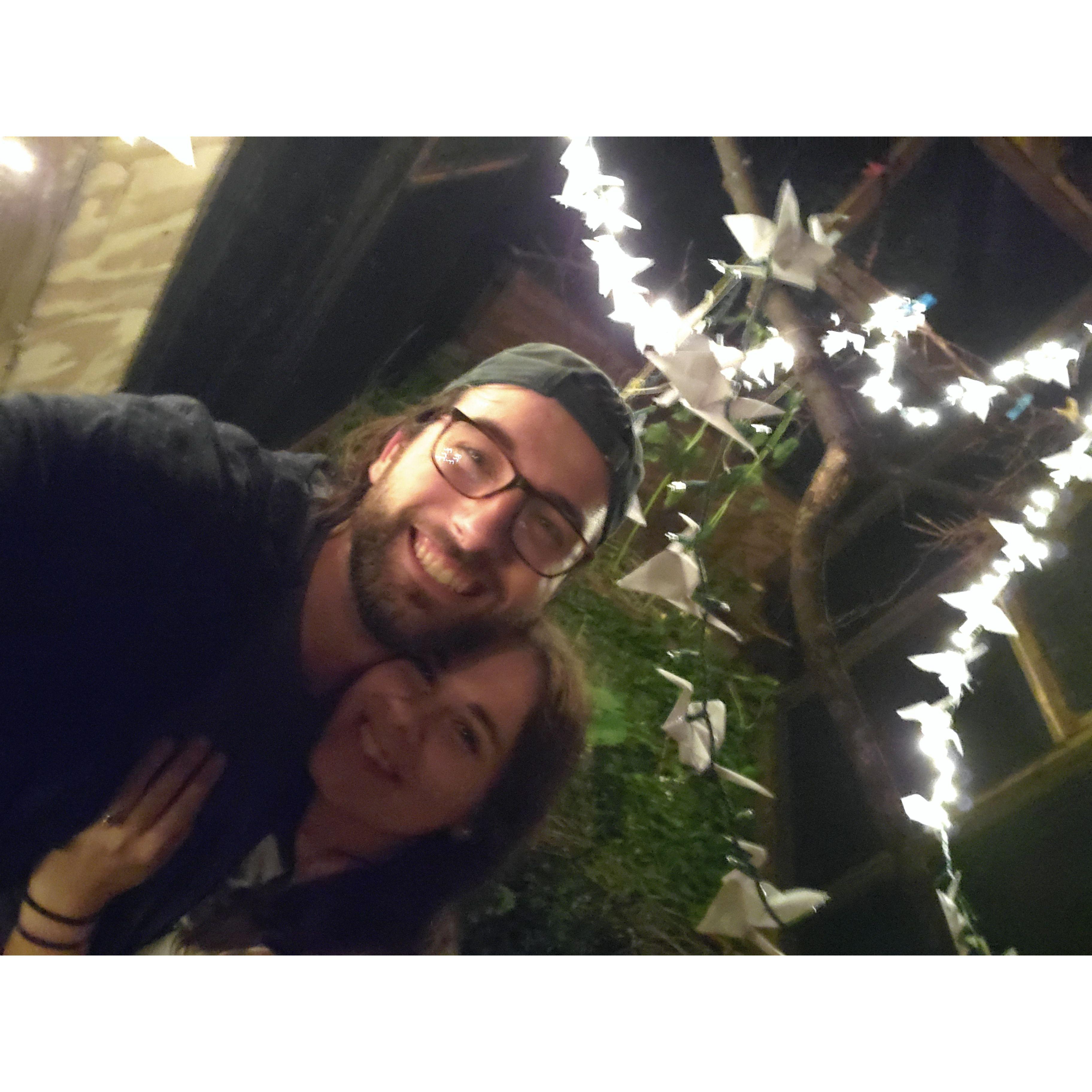 Davey proposed to Madeleine (again with a ring this time!) at the Bird Center of Michigan where they first met.