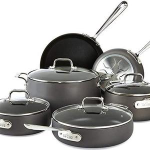 All-Clad E785SC64 Ha1 Hard Anodized Nonstick Dishwasher Safe PFOA Free Cookware Set, 10-Piece, Black