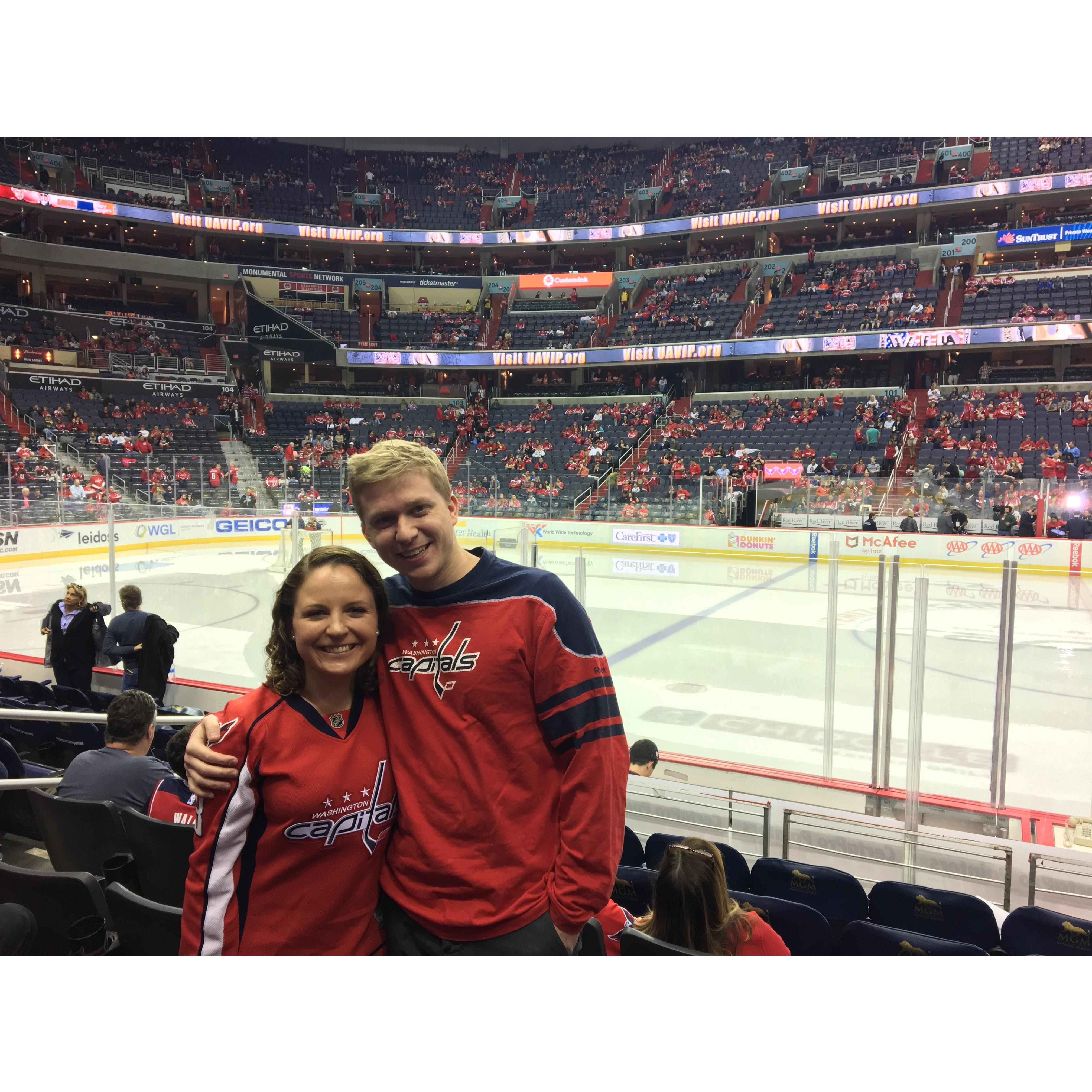 Riley's first Capitals hockey game.