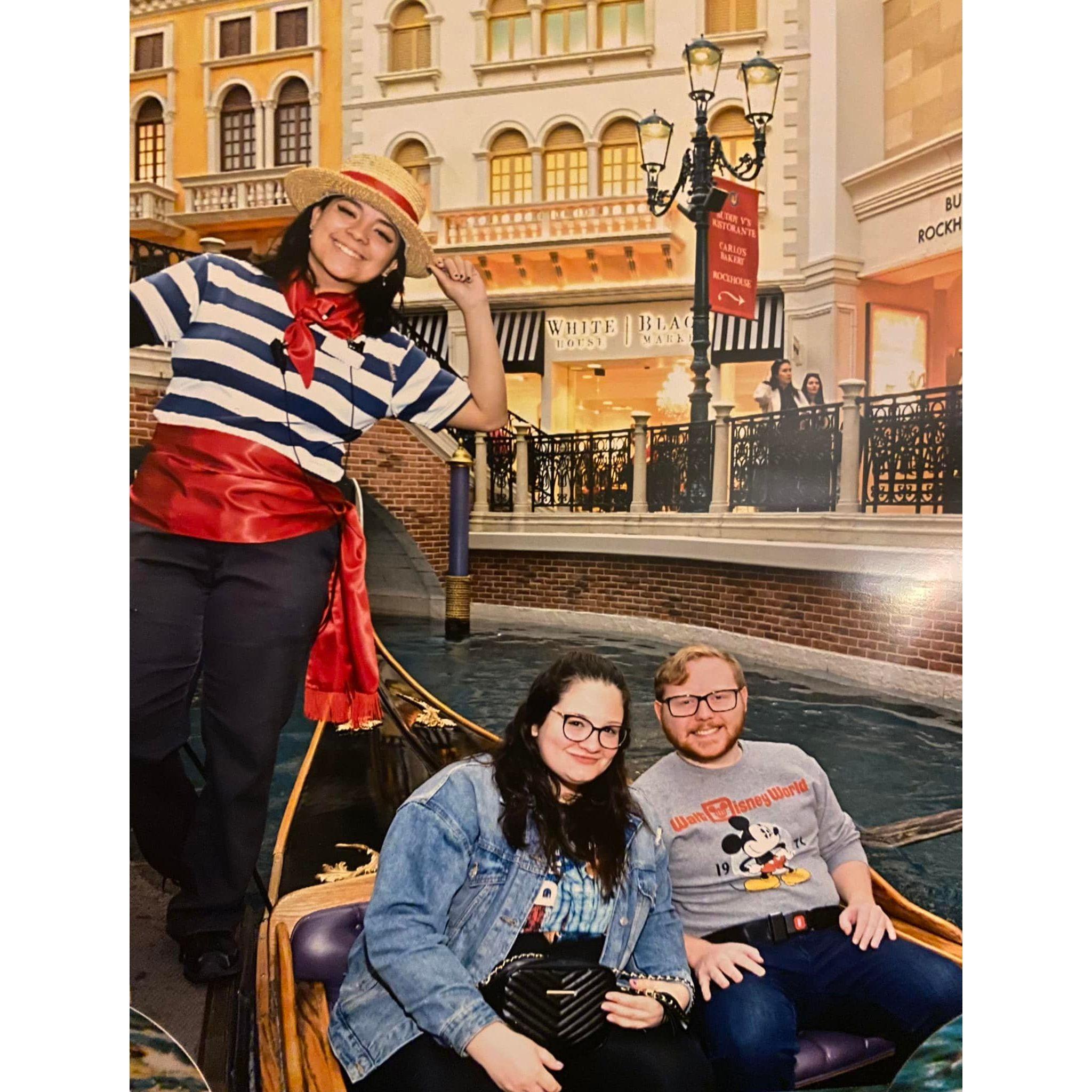 On a gondola ride in Vegas!