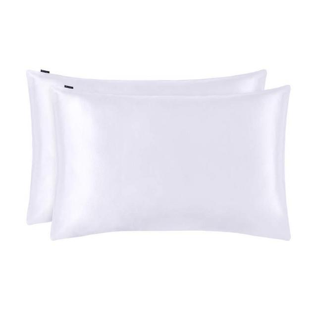LILYSILK 2pc Silk Pillowcase Set Standard Luxury Both Sides Real 19 Momme Mulberry Charmeuse White Standard