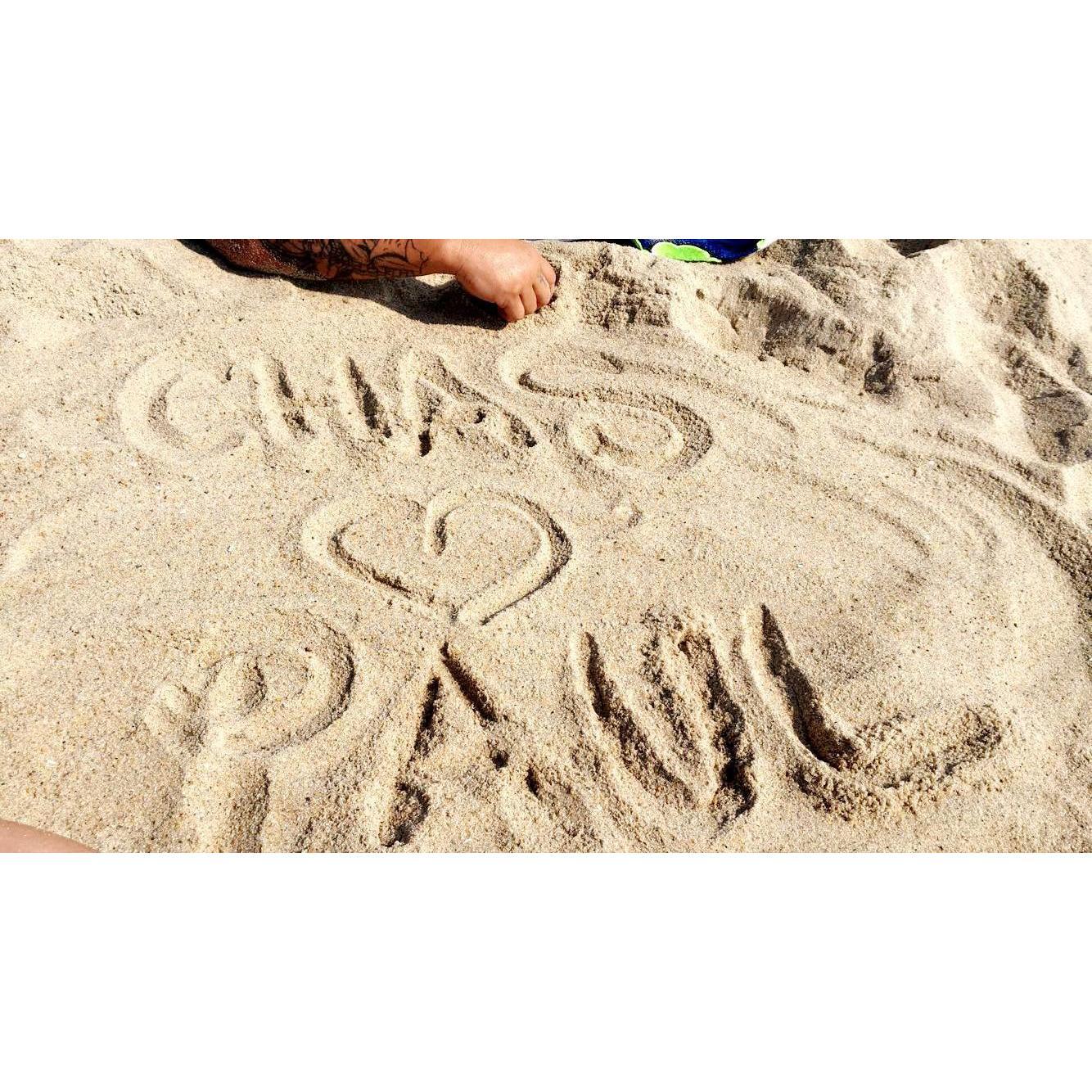 Being little kids at the beach