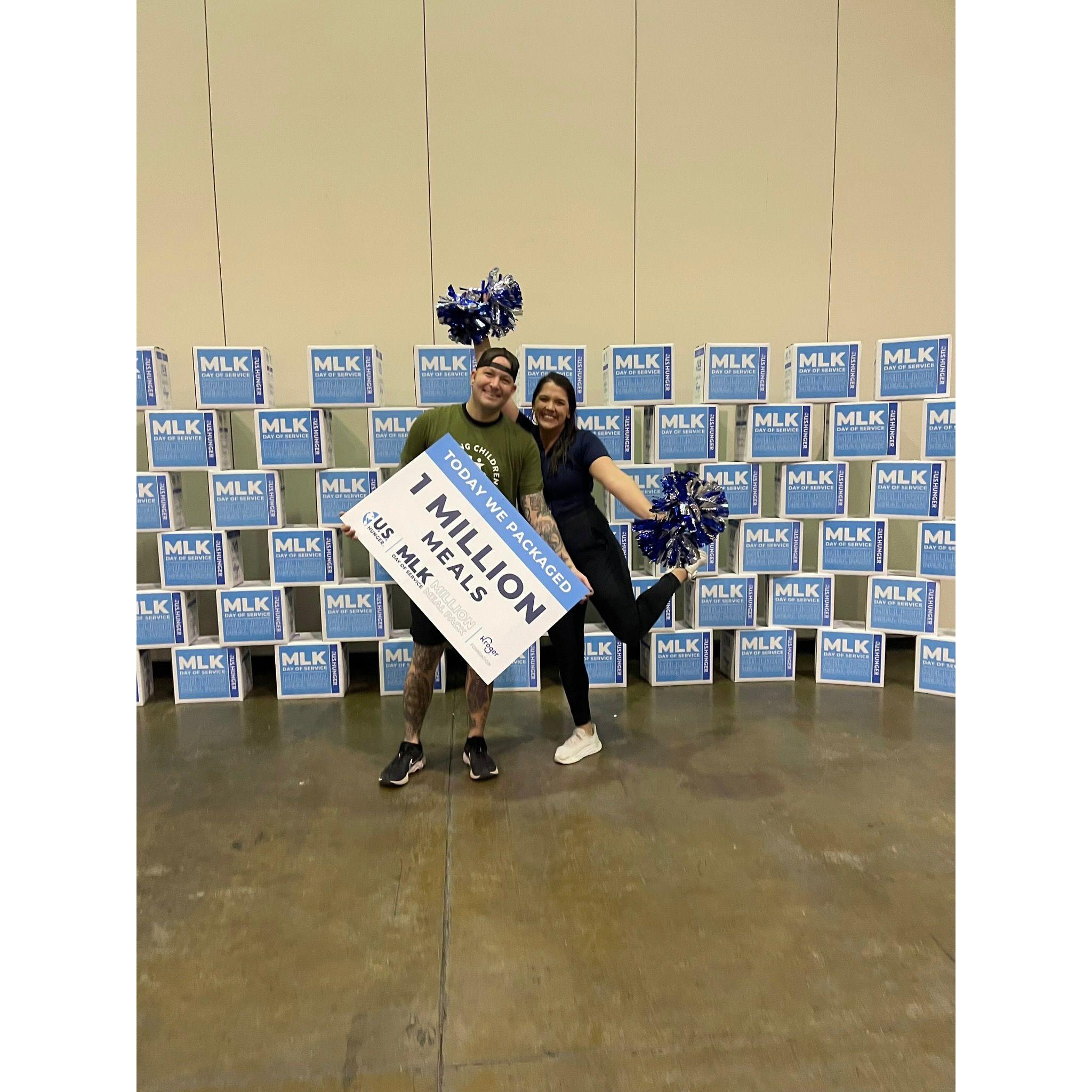Eric's first Hunger Project where he helped pack 1 million meals!