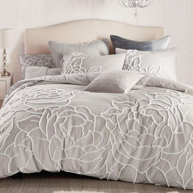Peri Home Chenille Rose Duvet Cover Set, Full/Queen