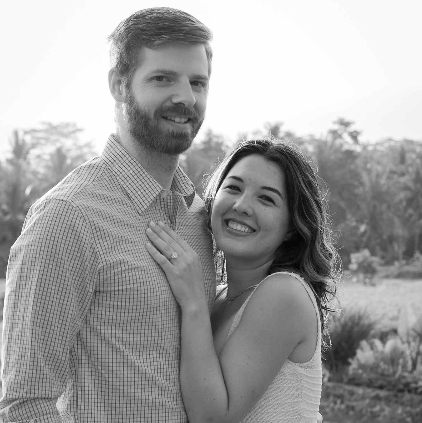 Engaged 5/25/23, Bali Indonesia. Ethan planned a private, beachside dinner and worked with our six closest friends to do a surprise sunset proposal.
Photographer: Andy Lovrak