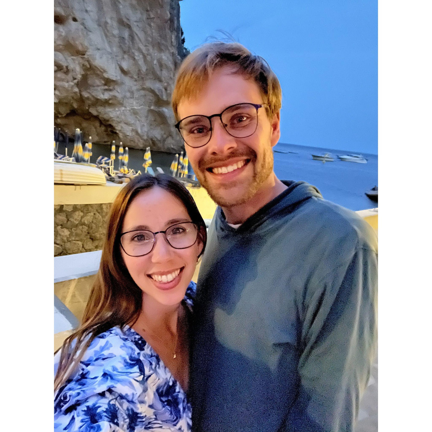 Dinner by the water on our last night in Positano