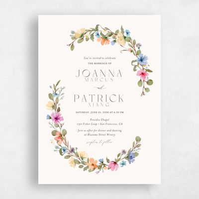 Beige Wedding Invitation - Liana Portrait