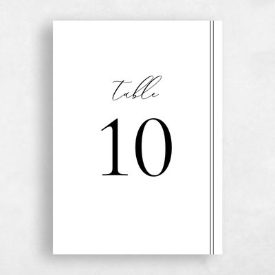 White Wedding Table Number - Evora