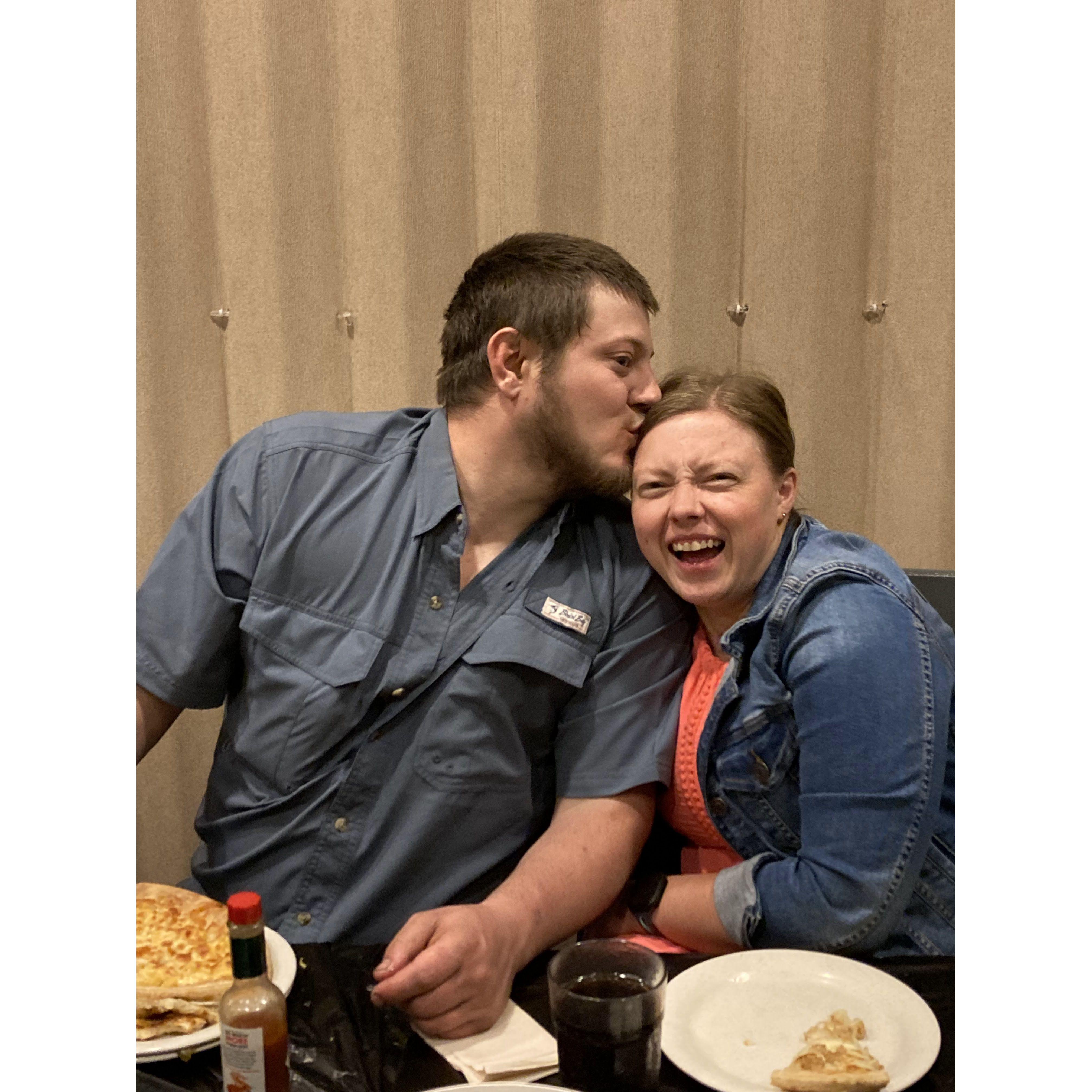 Celebrating our 2024 graduating Timber Bay kiddos! Kyle surprised Anna with a kiss ;) Featuring one of the many hot sauces Kyle loves :)