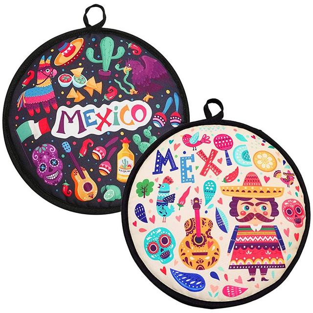2 Pack Tortilla Warmer 12 Inch Insulated Fabric Pouch | Microwave Tortilla Warmer Pouch for Corn & Flour | Large Tortilla Warmer Microwavable for up to One Hour | Tortilla Warm Keeper