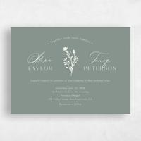 Green Wedding Invitation - Hazel Landscape