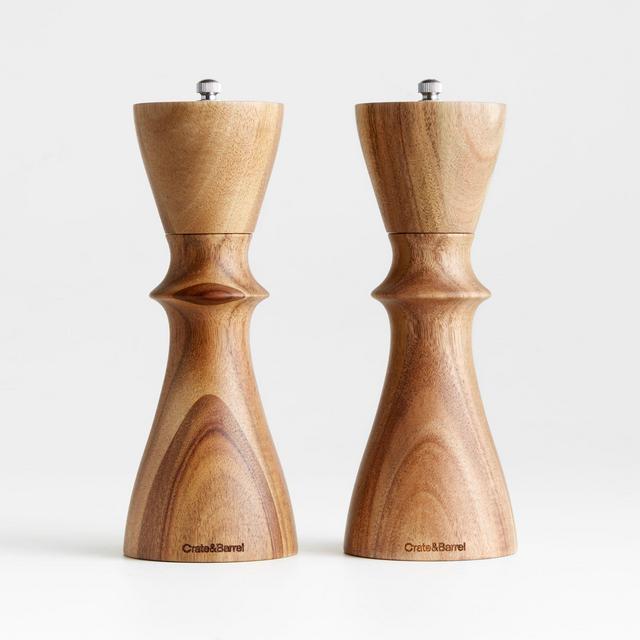 Aster Acacia Wooden Salt & Pepper Mill Grinder Set