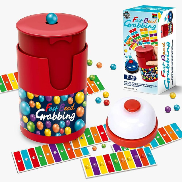 Fast Bead Grabbing Game, Match Color Bingo Game Set, Color Bingo Games for Adults, Hand Speed Challenge Game Best of 2026, Hand Eye Coordination Training, for 2-4 Family Game and Group Gatherings