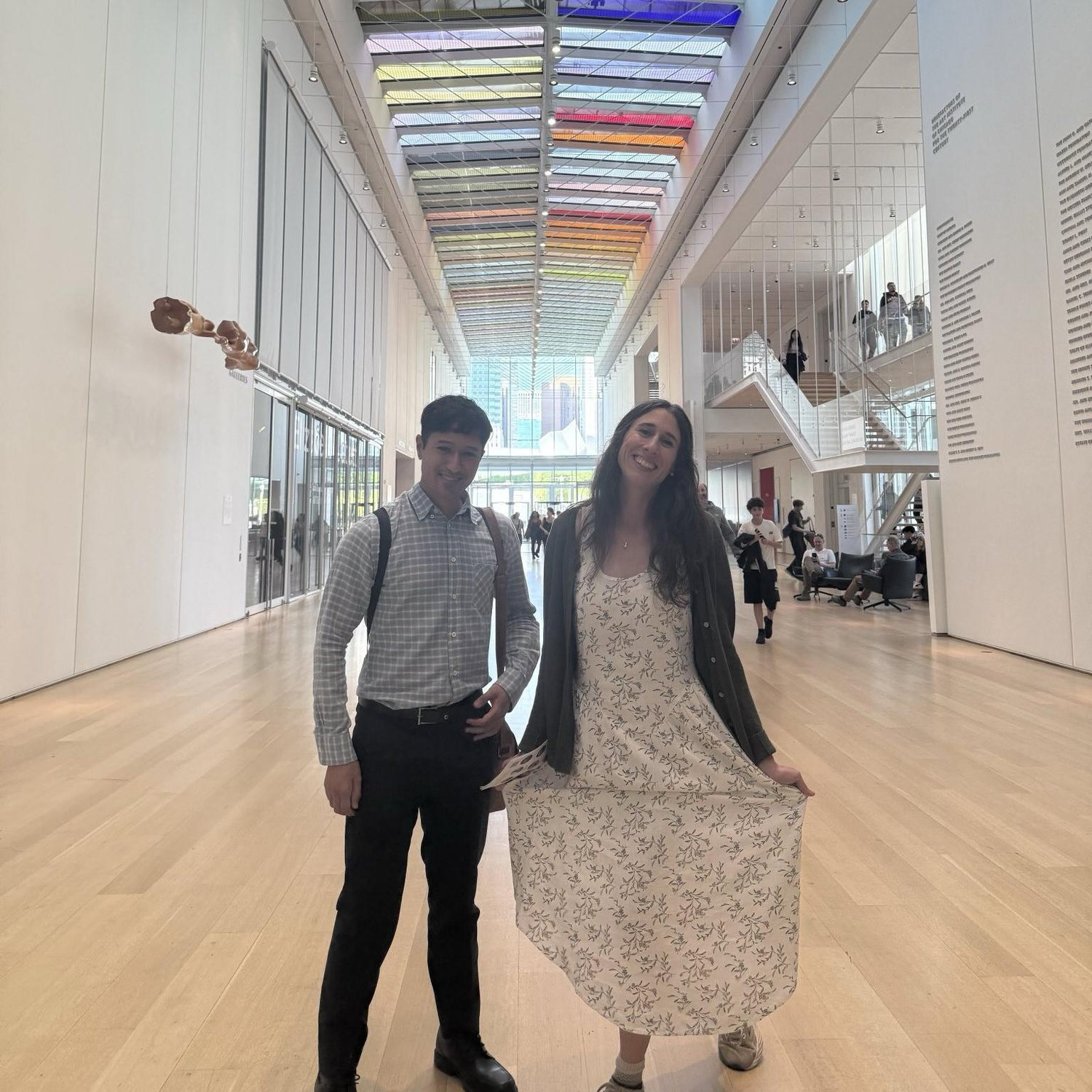 Visiting the Chicago art museum…little did I know Chris had a diamond ring in his pocket!