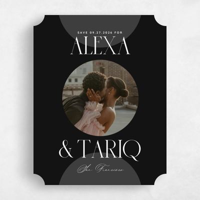 Black Ticket Wedding Save the Date - Seibel Portrait