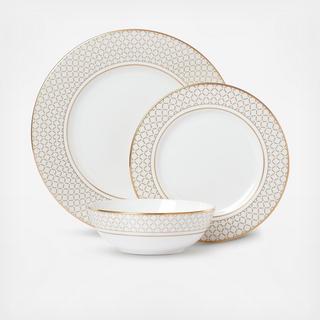 Venetian Lace Gold 3-Piece Place Setting, Service for 1