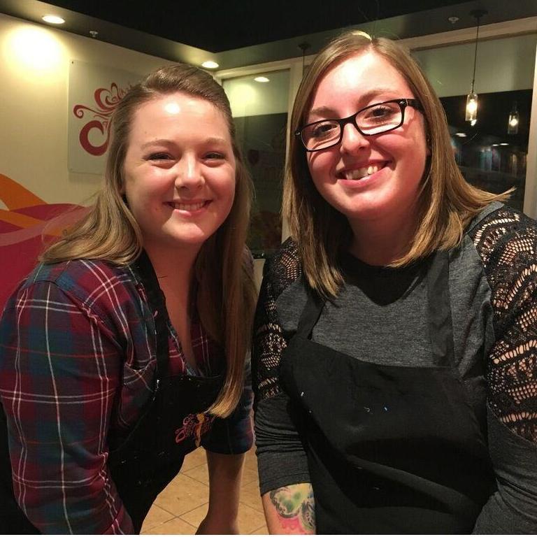 Erika & Kristi paint and sip - September, 2016