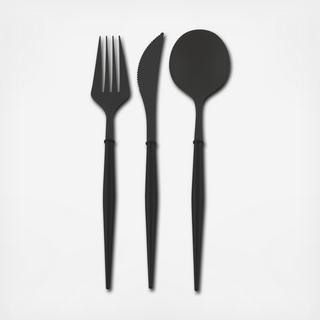 Black Cutlery, Set of 48
