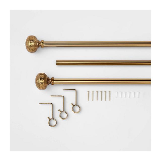 66"-120" Stamped Metal Knob Curtain Rod Brass - Opalhouse™