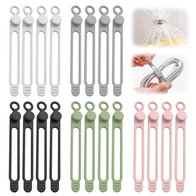 Data Cable Organizer, 2025 New Silicone Cable Ties Reusable Cable Management Organizer for Bundling and Fastening Cable Cords Wires (20)