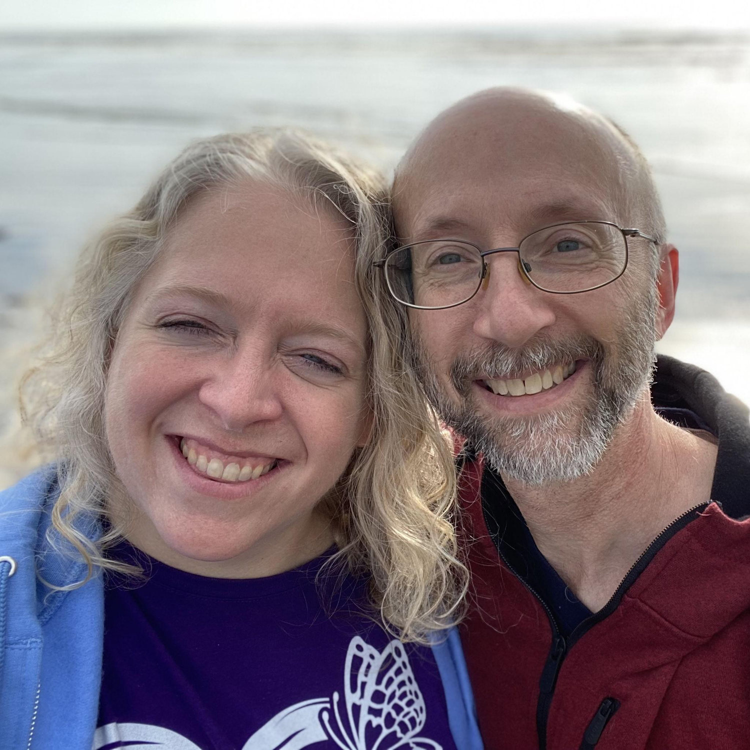 Just after we got engaged on the beach in Ocean Shores!