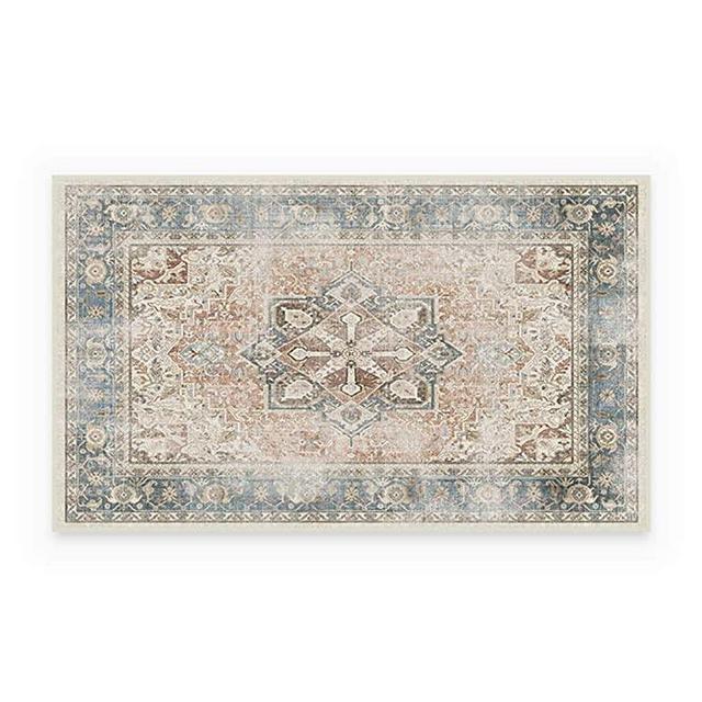 RUGGABLE Machine Washable Area Rug - Founder's Farmhouse Collection - Distressed - 2-Piece Patented Rug System - Kamran Coral 3'x5'