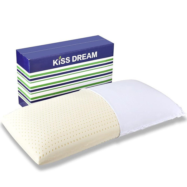 100% Talalay Latex Pillow Bed Pillow for Sleeping, Extra Soft Natural Latex Sleeping Pillow for Back, Stomach or Side Sleepers, Removable Breathable Cotton Cover - High Elasticity (King Size)