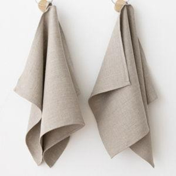 Set of 2 Natural Linen Tea Towels Lara- LinenMe
