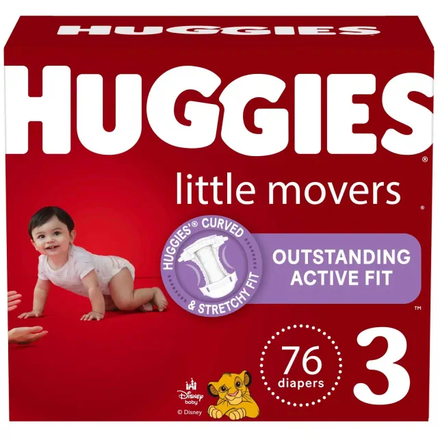 Huggies Little Movers Diapers - Size 3 - 76ct