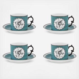 Christian Lacroix - Herbariae Tea Cup & Saucer, Set of 4