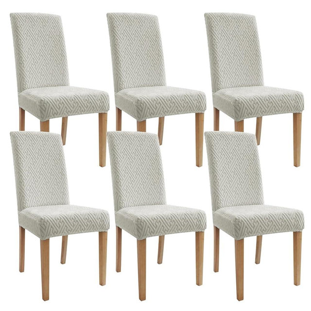 Promindflyplka Dining Room Chair Covers - Dustproof, Washable Set of 6 for Kitchen, Hotel, Banquet