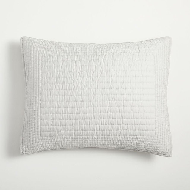 Silky TENCEL Pick Stitch, Standard Sham, Frost Gray
