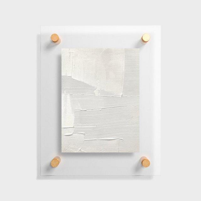 Textured piece in white by Alyssa Hamilton Art Floating Acrylic Print